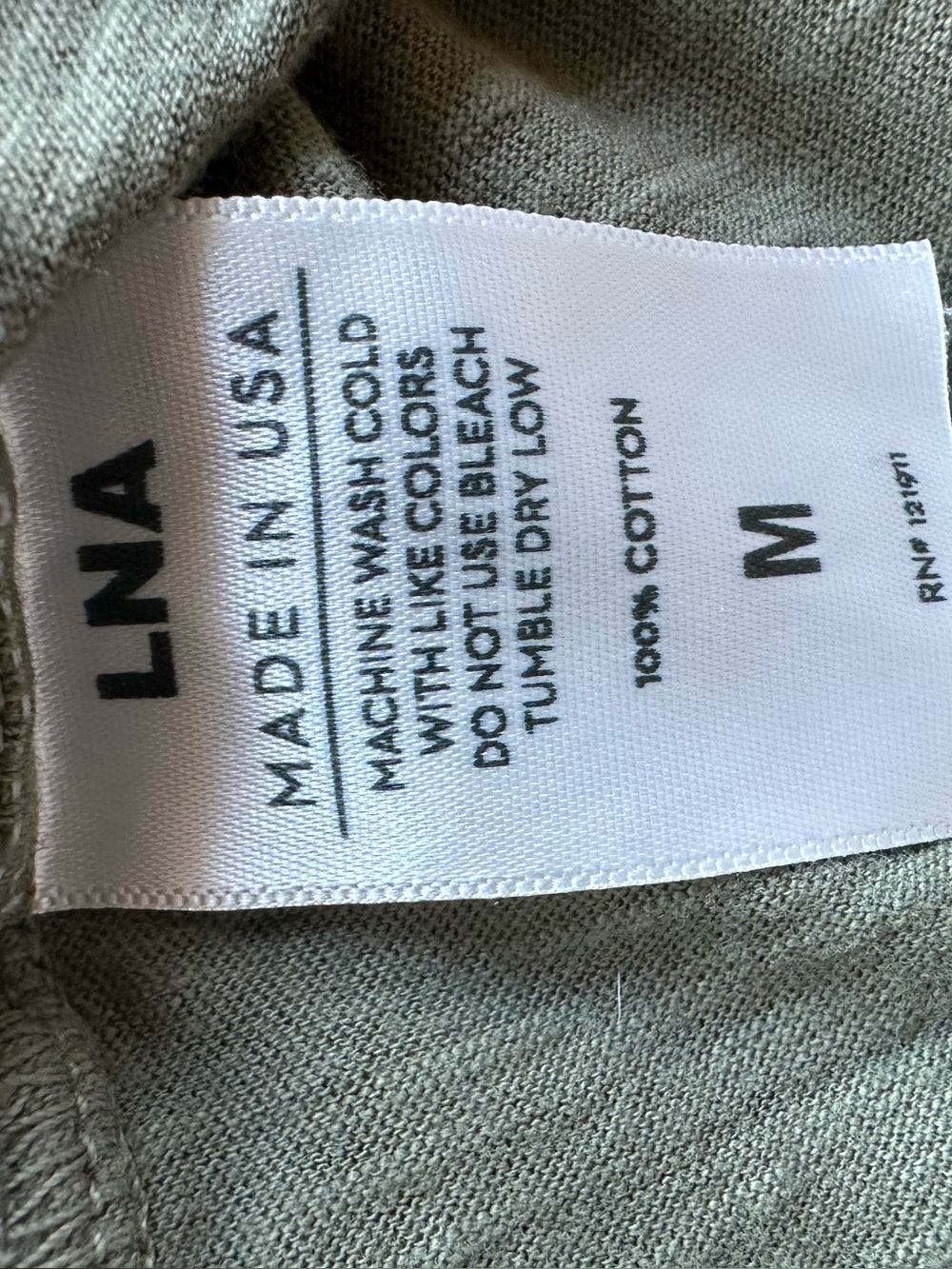 LNA Olive Ombre Medium Scoop V-Neck Tank made in USA - Picture 5 of 8
